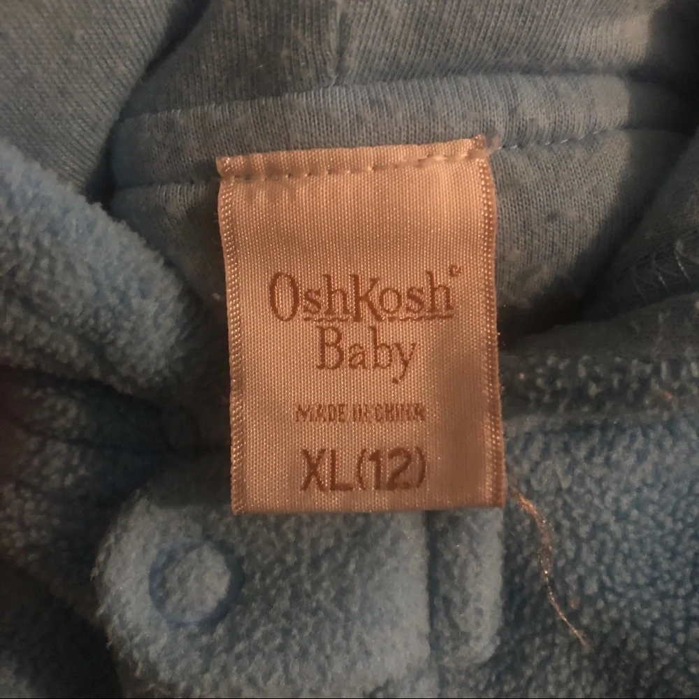 OshKosh Vintage Fleece Hooded Suit Baby 12mo